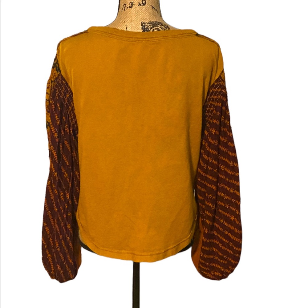 Free People Yellow Light Magic Henley Blouse Sz Small - Picture 3 of 9